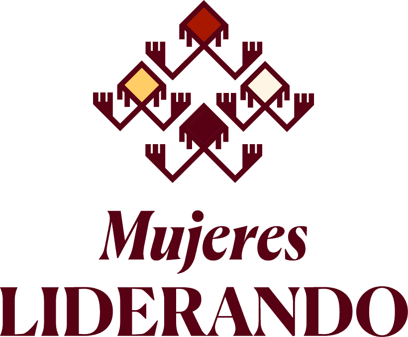 Logo of Mujeres Liderando with traditional Ixil patterns and colors.